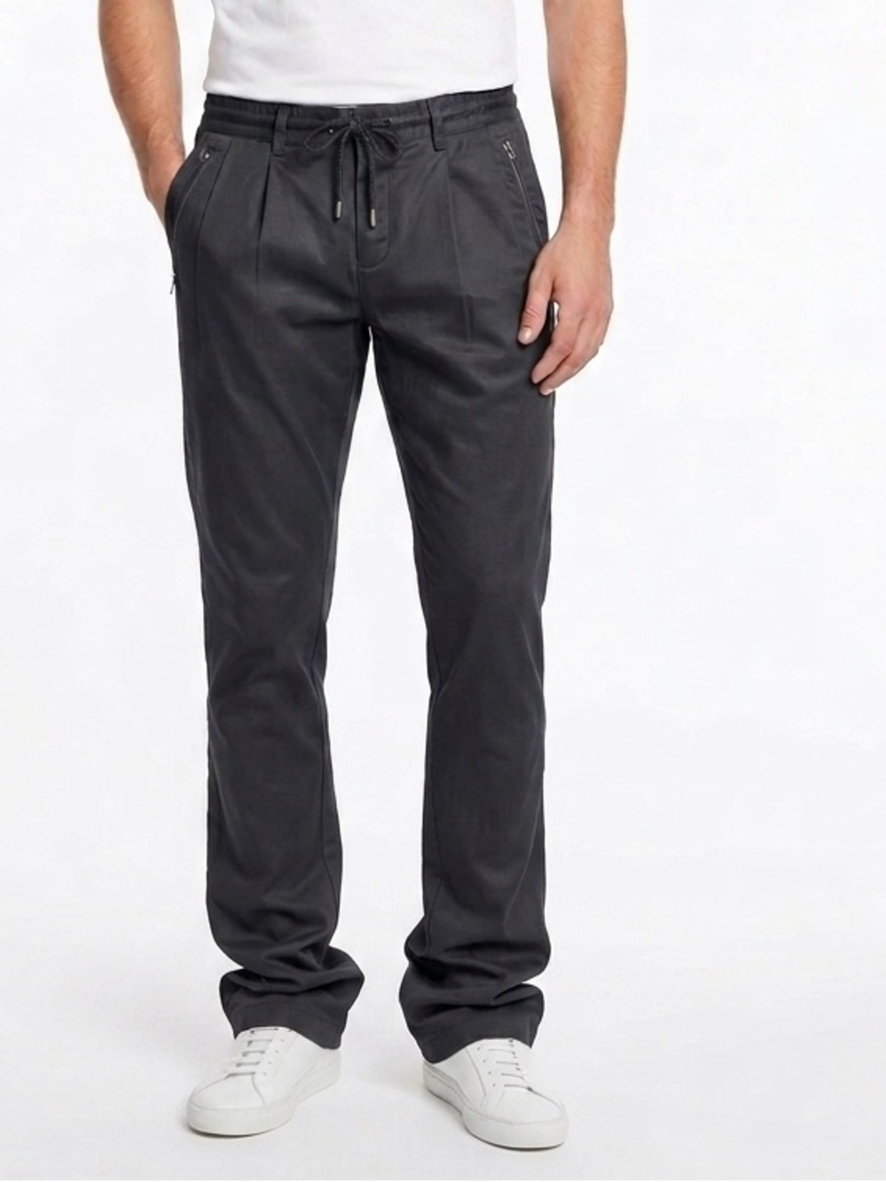 NWT Dolce & Gabbana D&G Black Pleated Drawstring Trouser Pants Sz IT 50